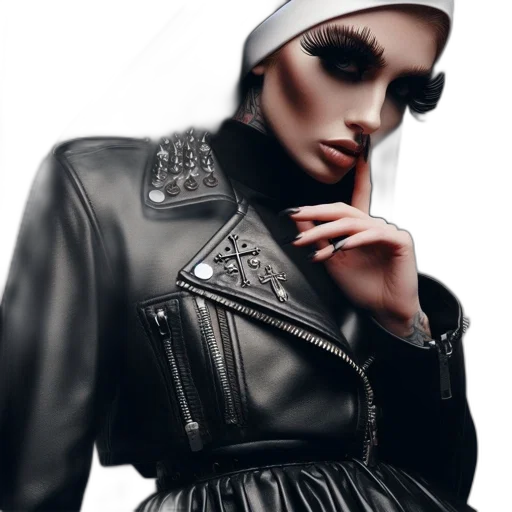 jacket, jewelry, dress, face transparent PNG cut-out