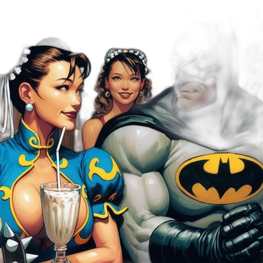 comic book art, concept art, woman, blue transparent PNG cut-out