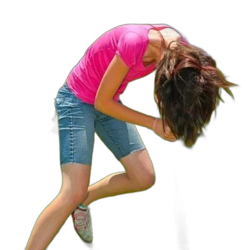 photorealistic, person, pink, shirt transparent PNG cut-out