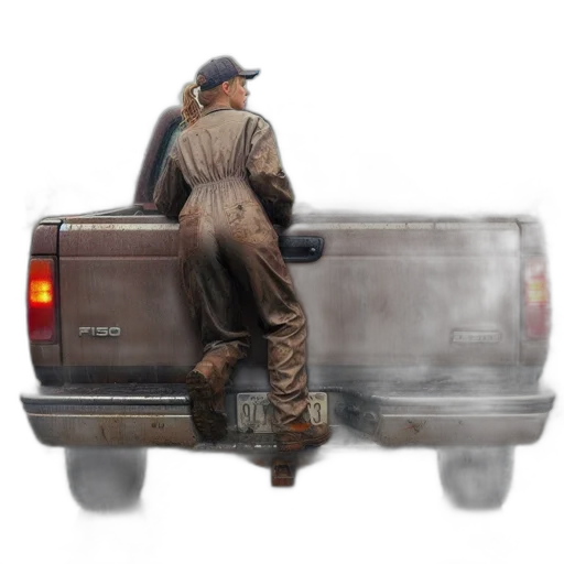 car, jacket, hat, concept art transparent PNG cut-out