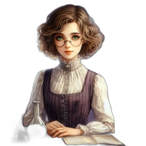 dress, staff, face, fantasy art transparent PNG cut-out