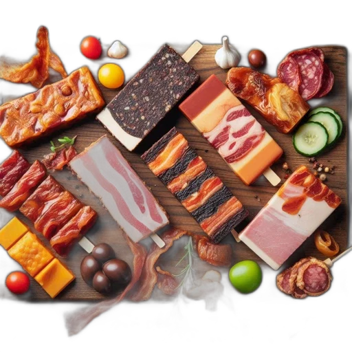 food, photorealistic, 3d render, array transparent PNG cut-out