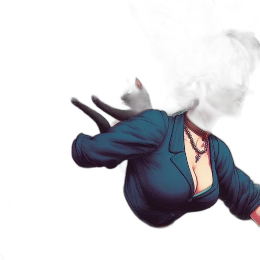 jacket, mask, staff, weapon transparent PNG cut-out