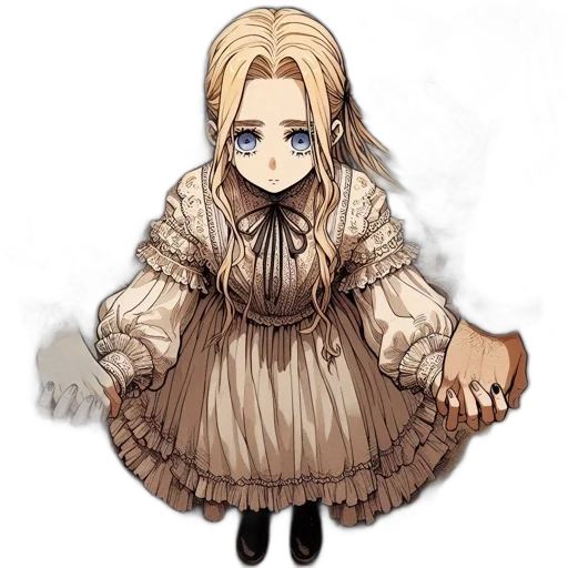 dress, staff, creature, face transparent PNG cut-out