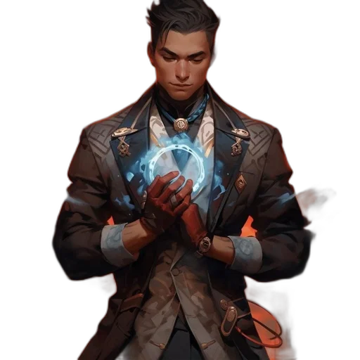 jacket, staff, weapon, concept art transparent PNG cut-out