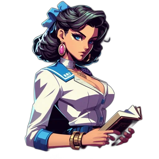 jewelry, dress, staff, comic book art transparent PNG cut-out