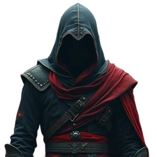 mask, jacket, staff, sword transparent PNG cut-out