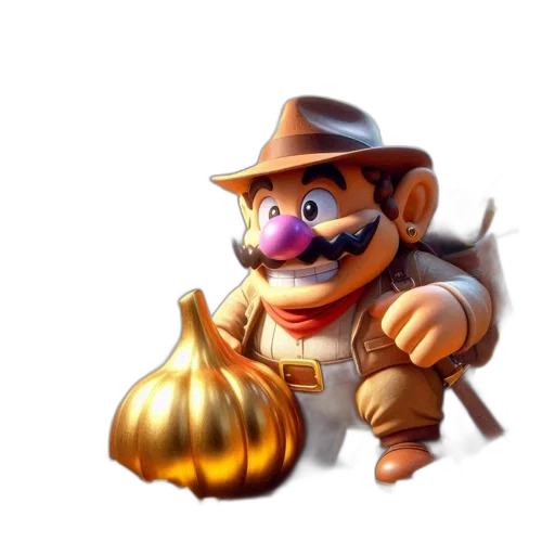 staff, hat, concept art, 3d render transparent PNG cut-out