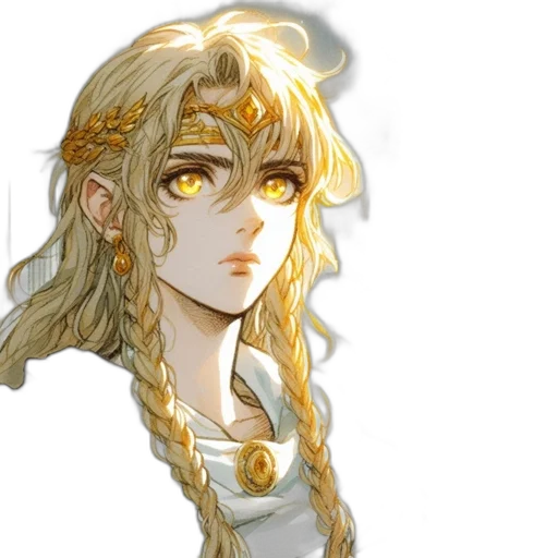 crown, staff, hair, face transparent PNG cut-out