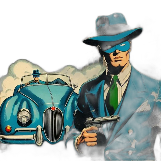 car, jacket, robot, comic book art transparent PNG cut-out