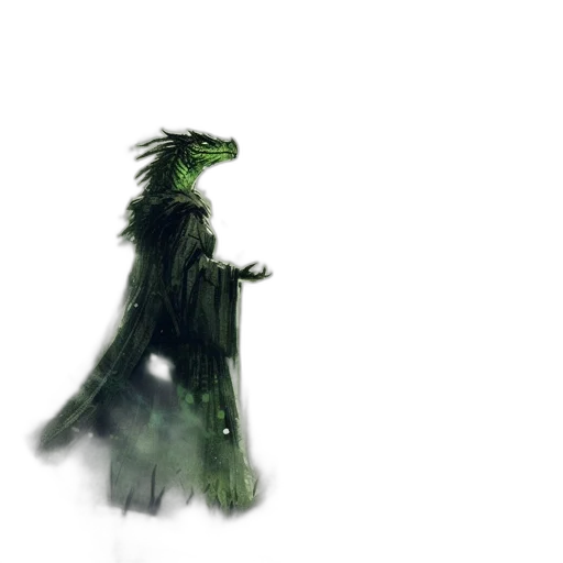 dragon, creature, mask, staff transparent PNG cut-out