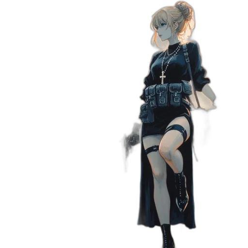dress, staff, weapon, jacket transparent PNG cut-out