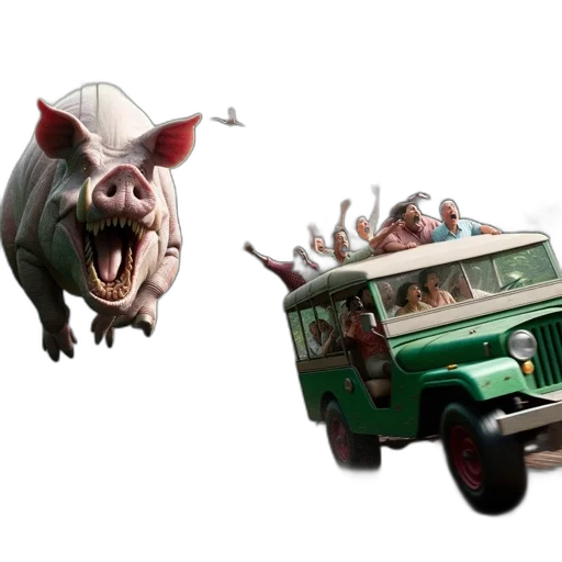 car, creature, concept art, 3d render transparent PNG cut-out