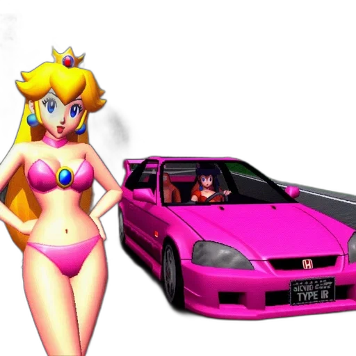 car, weapon, dress, vaporwave transparent PNG cut-out