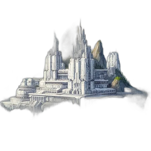 building, dragon, crown, concept art transparent PNG cut-out
