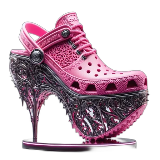 shoes, shoe, pink, croc-style transparent PNG cut-out