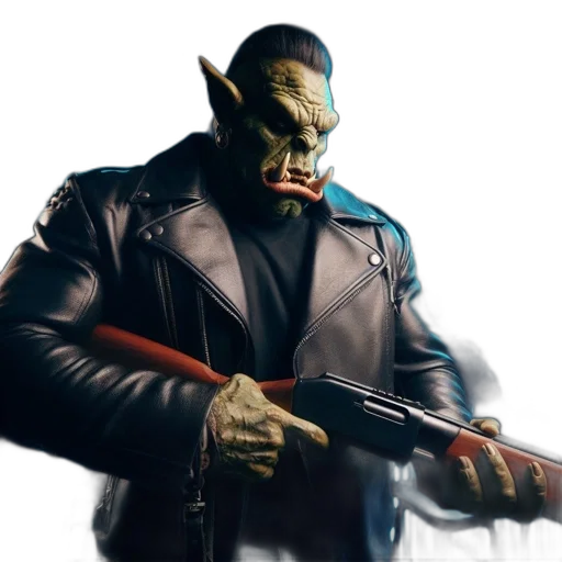 mask, jacket, staff, weapon transparent PNG cut-out