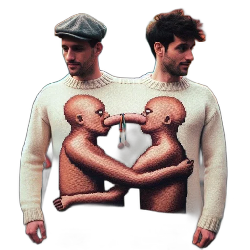 jacket, concept art, two, men transparent PNG cut-out