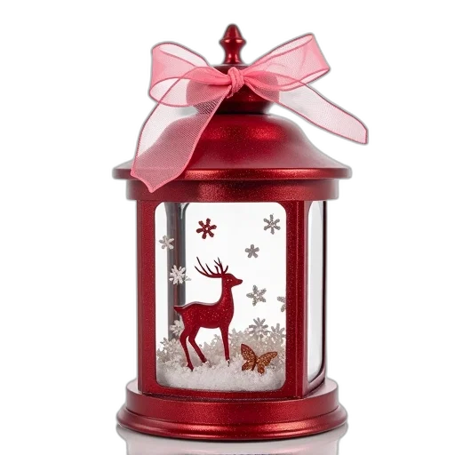 red, glass, lantern, glittery transparent PNG cut-out