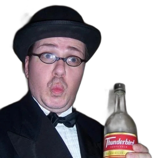 bottle, hat, staff, jacket transparent PNG cut-out
