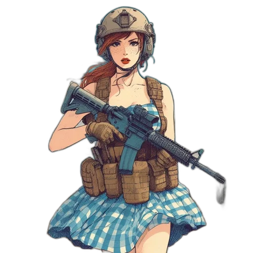 dress, weapon, staff, anime transparent PNG cut-out