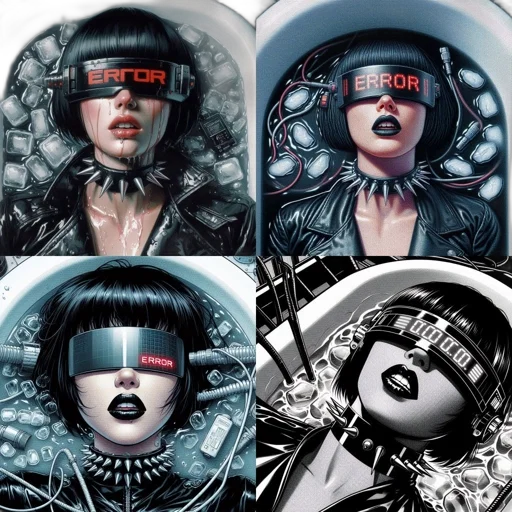 comic book art, cyberpunk, concept art, photorealistic transparent PNG cut-out