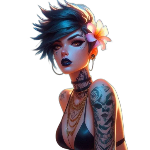 dress, jewelry, face, flower transparent PNG cut-out