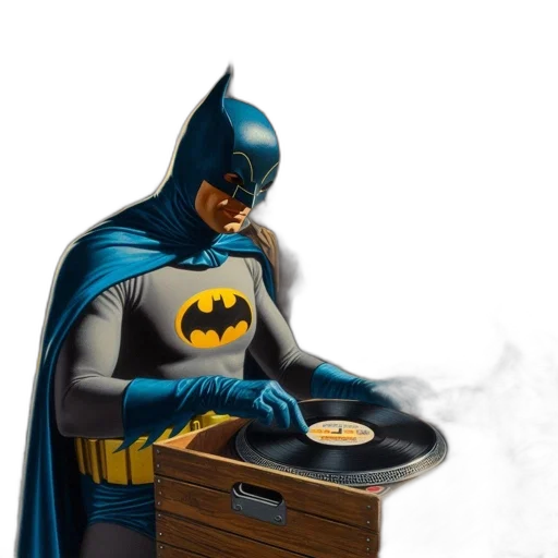 comic book art, concept art, batman, interacts transparent PNG cut-out