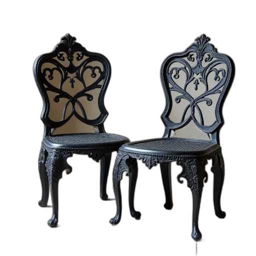 furniture, crown, 3d render, dark transparent PNG cut-out