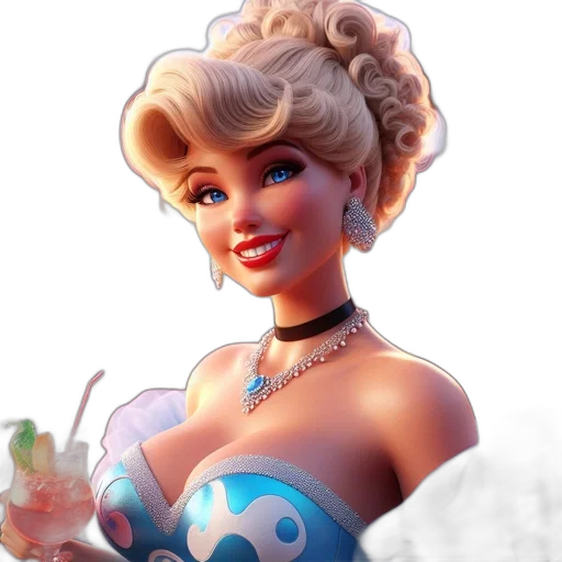 dress, 3d render, photorealistic, cartoon transparent PNG cut-out