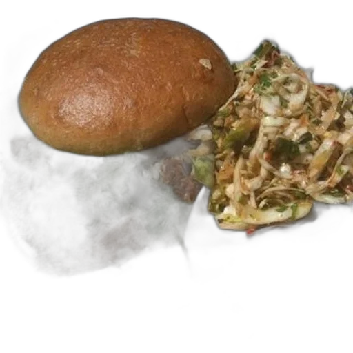 food, pulled, pork, sandwich transparent PNG cut-out