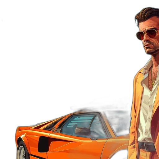 car, concept art, photorealistic, comic book art transparent PNG cut-out