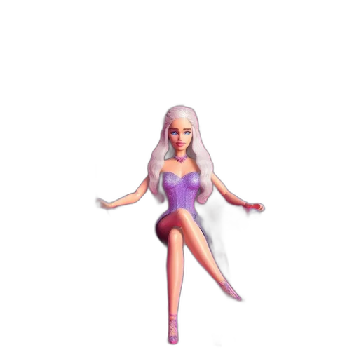 dress, hair, creature, 3d render transparent PNG cut-out