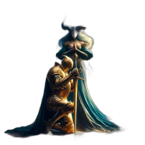 sword, crown, dragon, dress transparent PNG cut-out