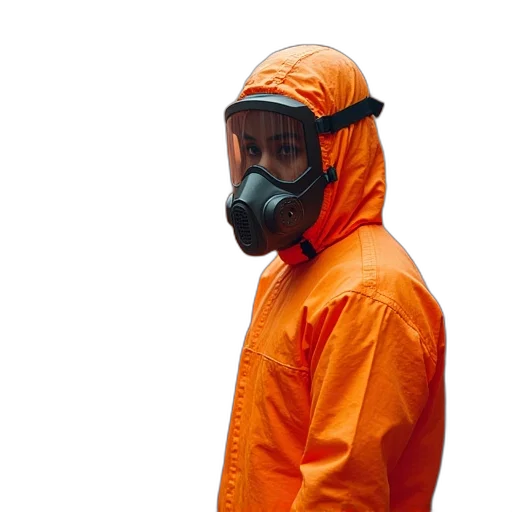 jacket, mask, person, hazmat transparent PNG cut-out