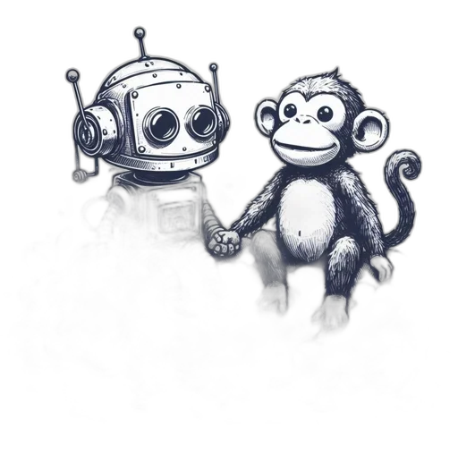 robot, concept art, pixel art, 3d render transparent PNG cut-out