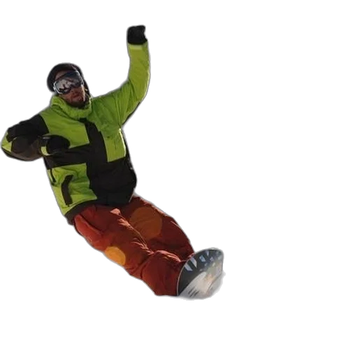 jacket, 3d render, snowboarder, green transparent PNG cut-out