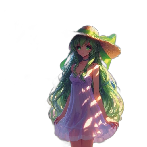 dress, hat, umbrella, staff transparent PNG cut-out