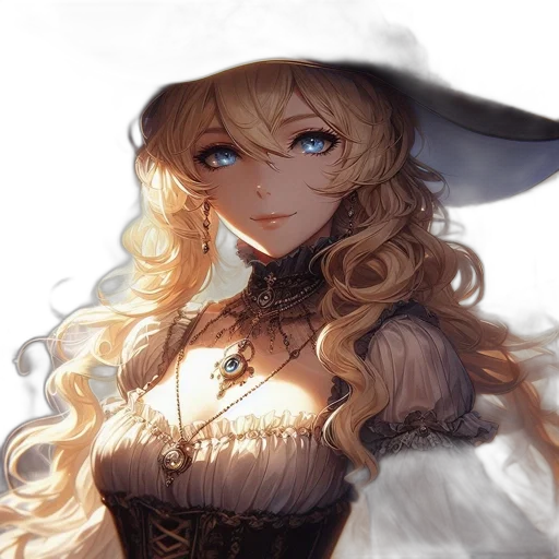 dress, hat, crown, staff transparent PNG cut-out