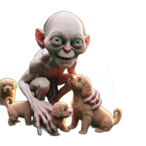 creature, animal, staff, 3d render transparent PNG cut-out