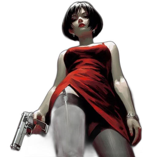 weapon, dress, comic book art, concept art transparent PNG cut-out