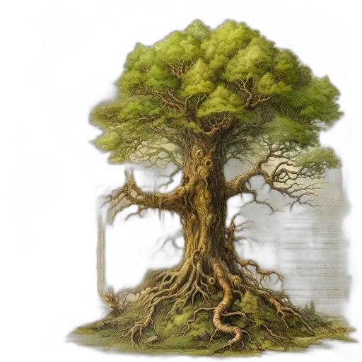 tree, photorealistic, fantasy art, 3d render transparent PNG cut-out