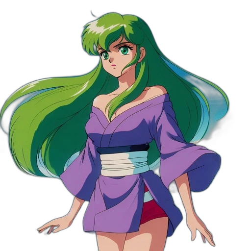 dress, staff, vaporwave, anime transparent PNG cut-out