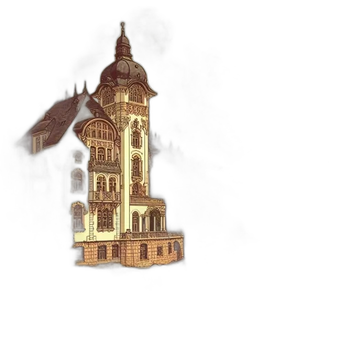 building, dragon, concept art, 3d render transparent PNG cut-out