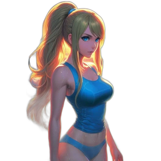 dress, hair, anime, concept art transparent PNG cut-out