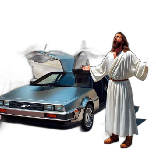 car, jacket, robot, vaporwave transparent PNG cut-out