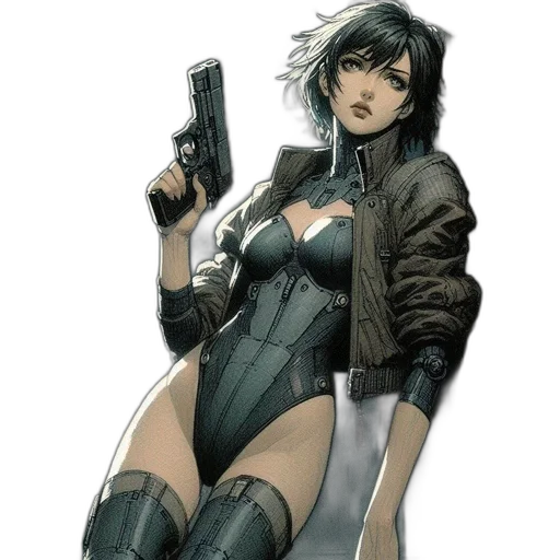 weapon, jacket, comic book art, concept art transparent PNG cut-out