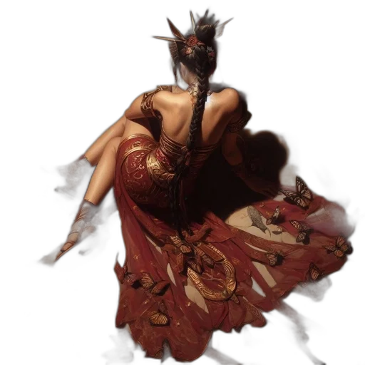 dress, dragon, mask, crown transparent PNG cut-out