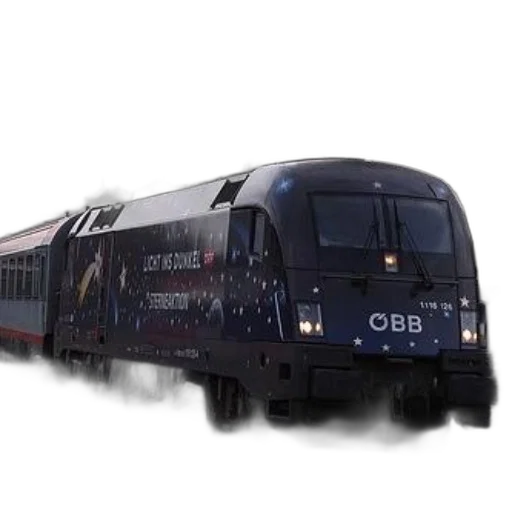 concept art, 3d render, train, space-themed transparent PNG cut-out