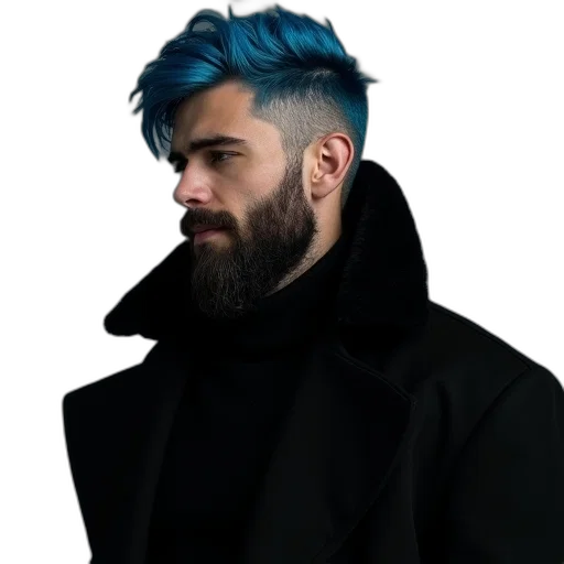 jacket, hair, face, creature transparent PNG cut-out